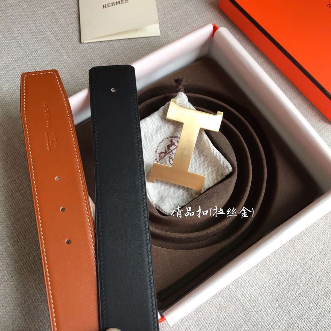 Hermes Constance 2 Belt Buckle & Gold/Noir Swift 42MM Strap - Image 5