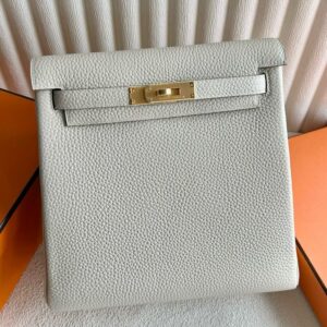 Hermes Kelly Ado Backpack in Craie Clemence Leather