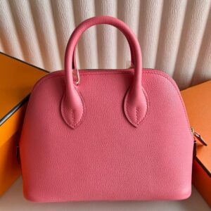 Hermes Bolide 1923 Mini Handmade Bag in Rose Azalee Chevre Mysore Goatskin