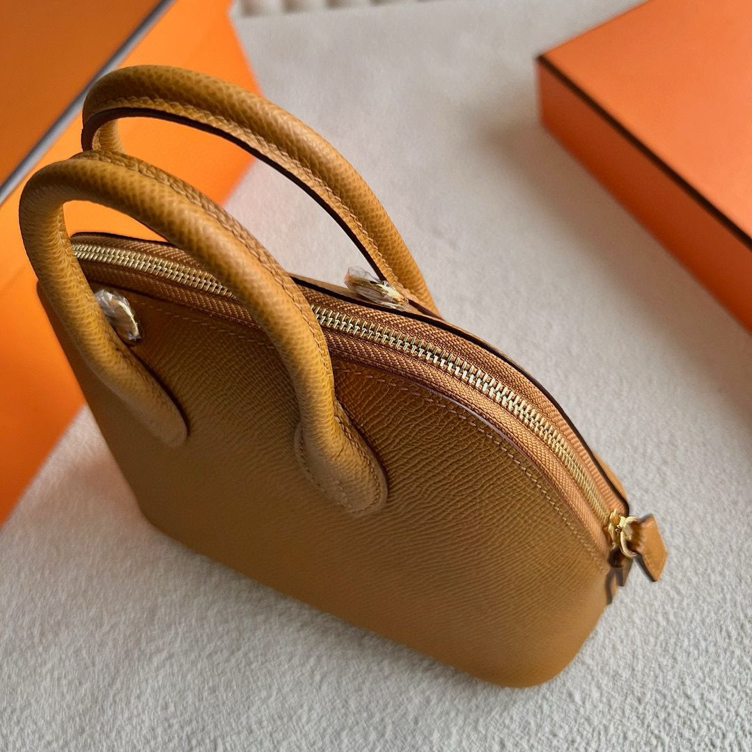 Hermes Bolide 1923 Mini Handmade Bag in Sesame Epsom Calfskin - Image 5