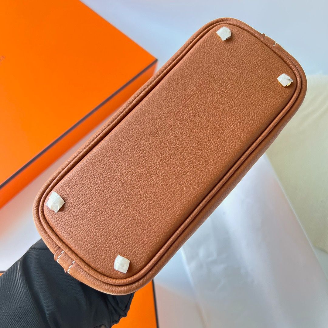 Hermes Bolide 1923 Mini Handmade Bag In Gold Evercolor Calfskin - Image 7