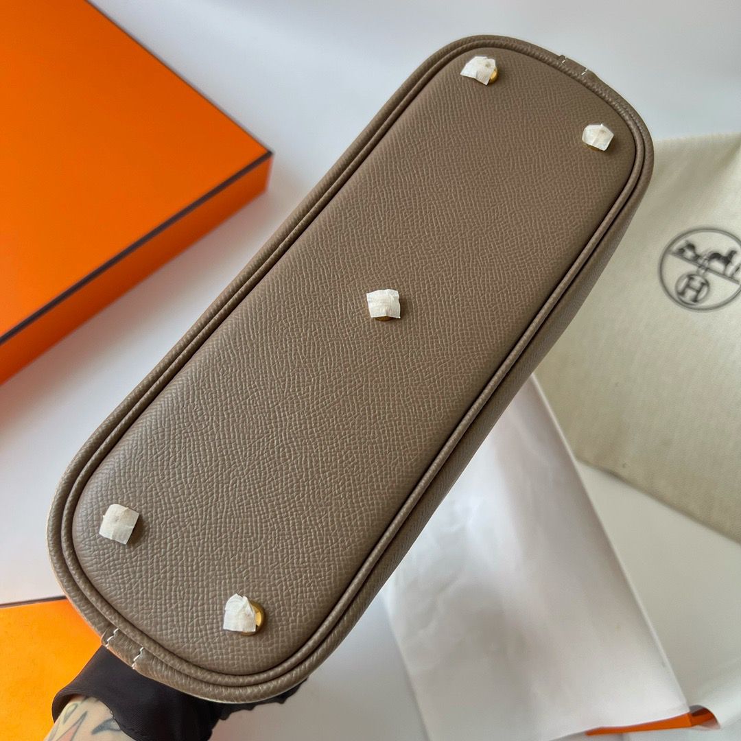 Hermes Bolide 1923 25 Handmade Bag In Taupe Epsom Calfskin - Image 6