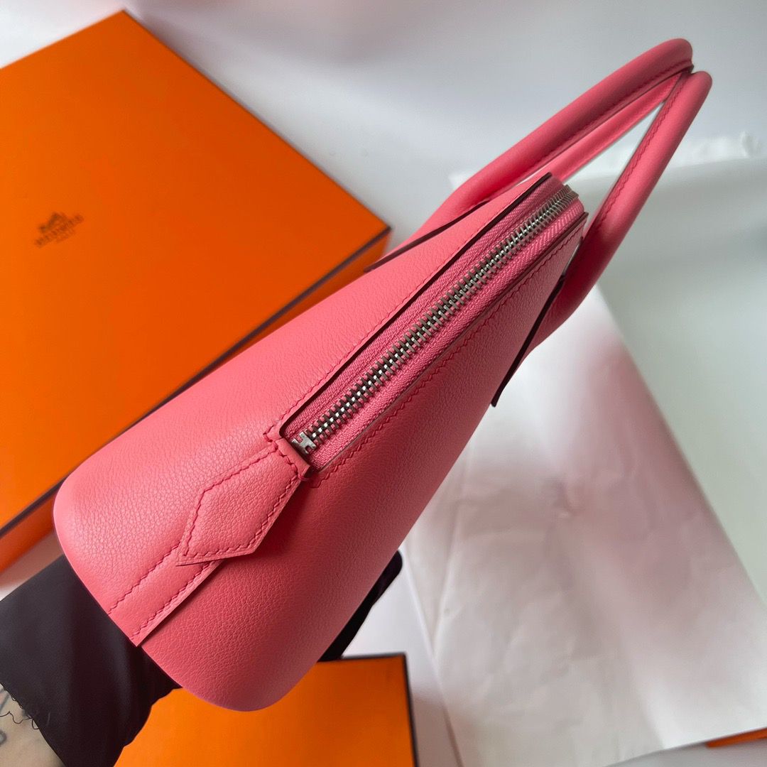 Hermes Bolide 1923 25 Handmade Bag In Rose Lipstick Evercolor Calfskin - Image 5