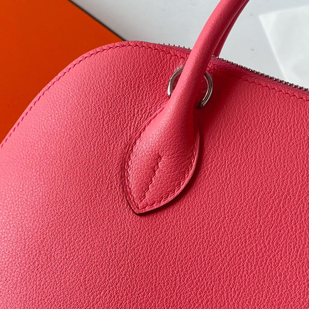 Hermes Bolide 1923 25 Handmade Bag In Rose Lipstick Evercolor Calfskin - Image 9