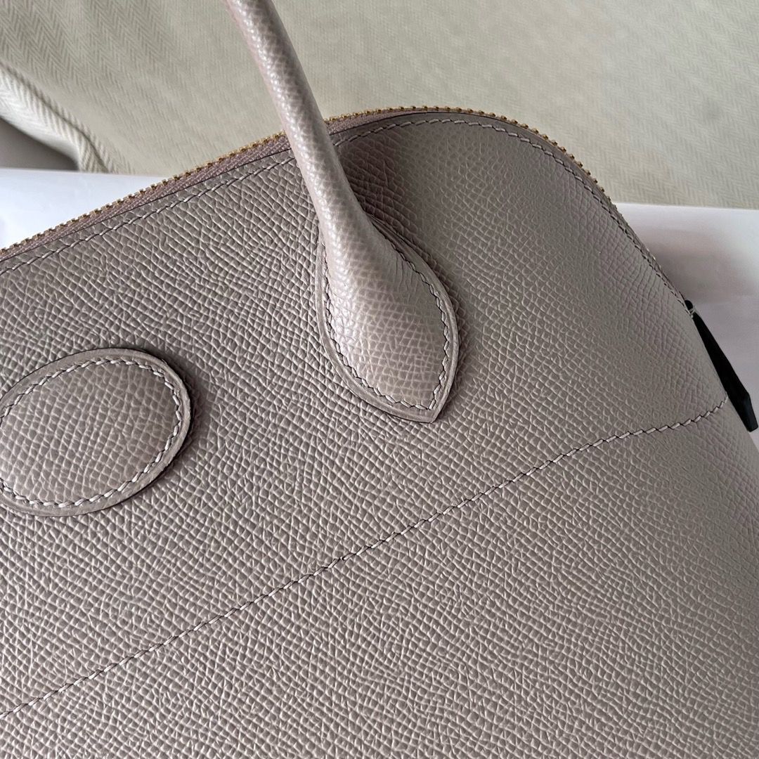 Hermes Bolide 1923 27 Handmade Bag In Gris Asphalt Epsom Calfskin - Image 4