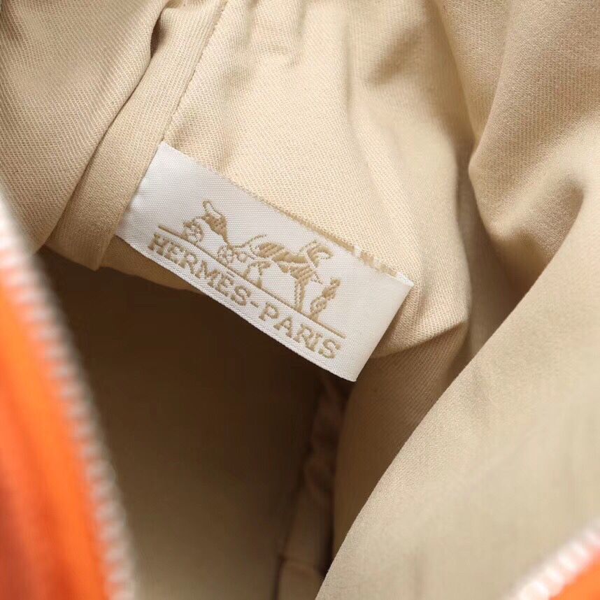 Hermes Medium Bolide Travel Case In Orange Cotton - Image 6