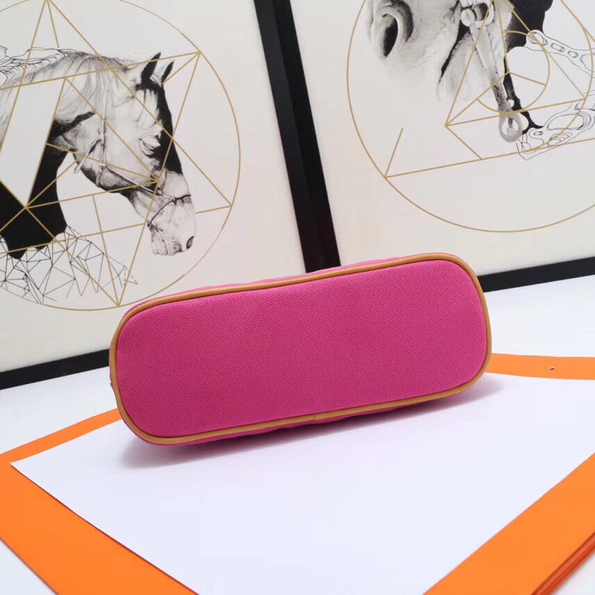 Hermes Medium Bolide Travel Case In Rose Red Cotton - Image 5