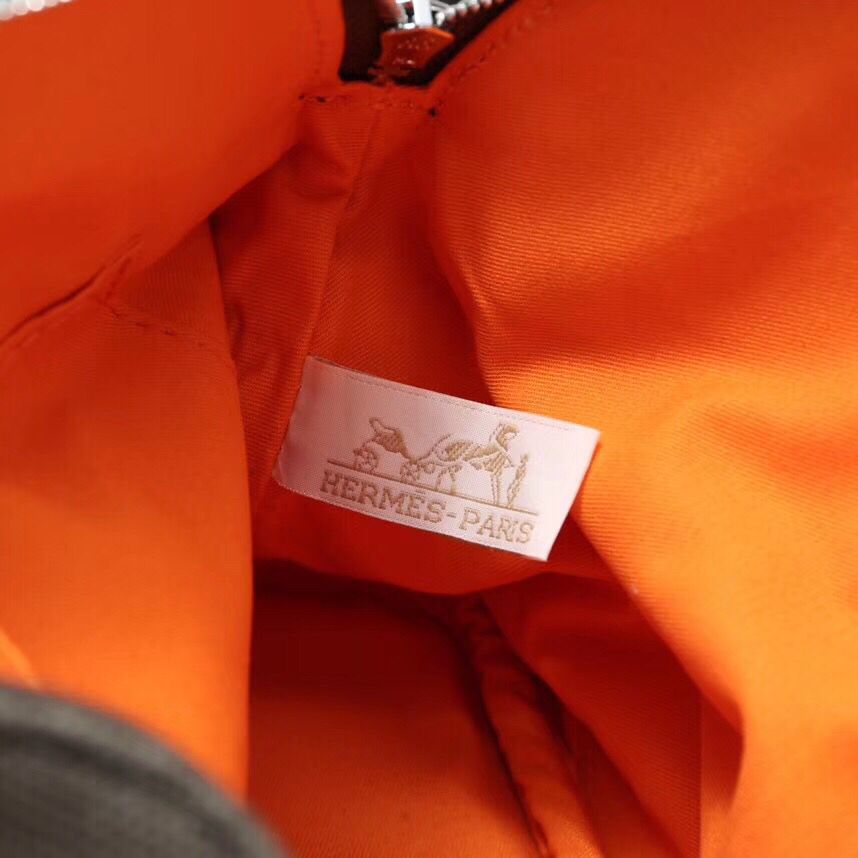 Hermes Medium Bolide Travel Case In Taupe Cotton - Image 6