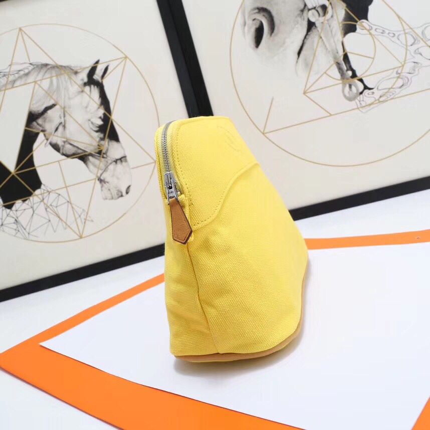 Hermes Medium Bolide Travel Case In Yellow Cotton - Image 4