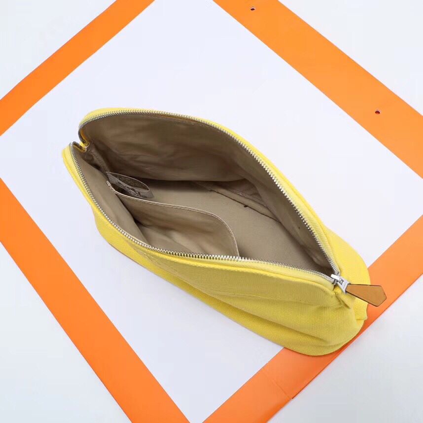 Hermes Medium Bolide Travel Case In Yellow Cotton - Image 7