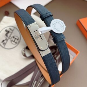 Hermes Kelly 18 Belt in Blue Nuit Epsom Leather