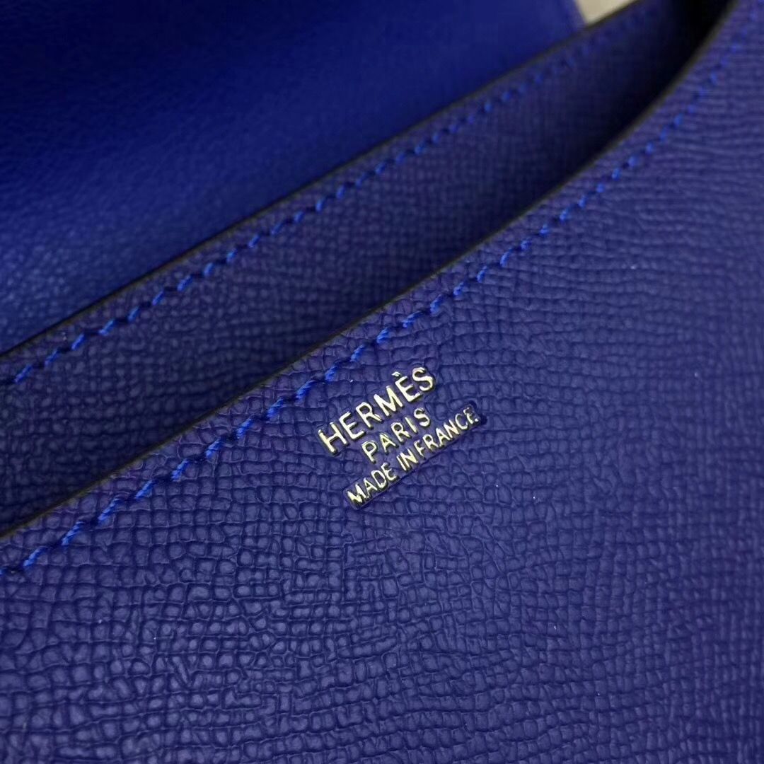 Hermes Blue Electric Constance MM 24cm Epsom Leather Bag - Image 8