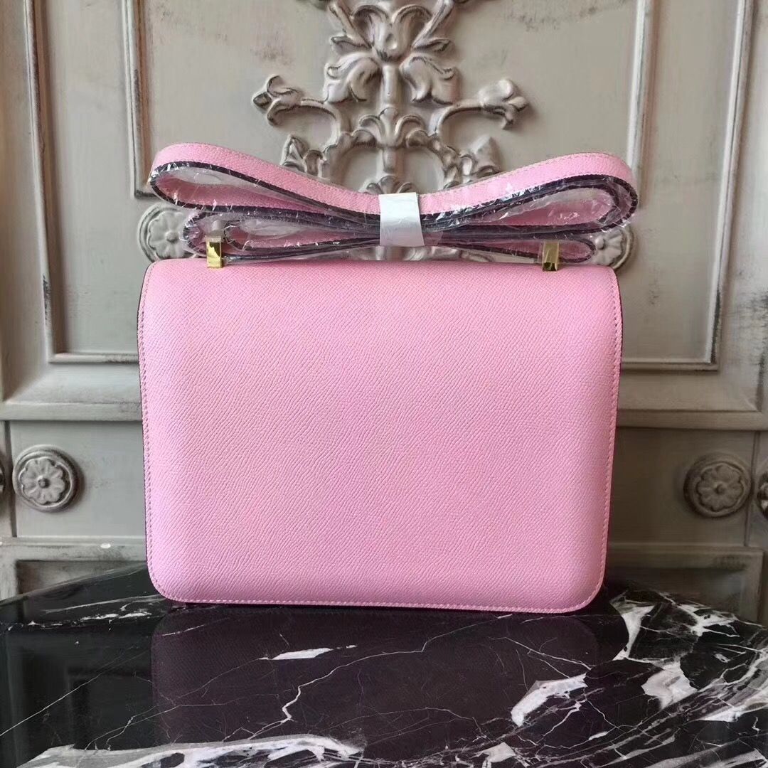 Hermes Pink Constance MM 24cm Epsom Leather Bag - Image 3