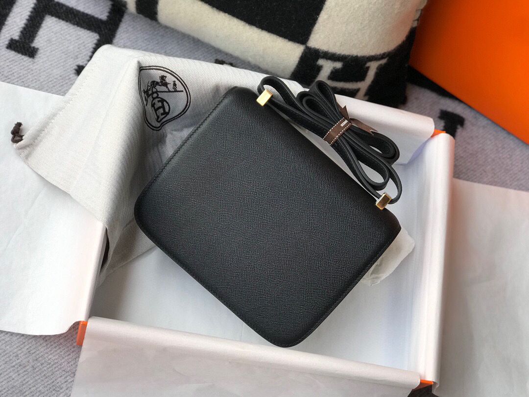 Hermes Black Constance MM 24cm Epsom Leather Bag - Image 3