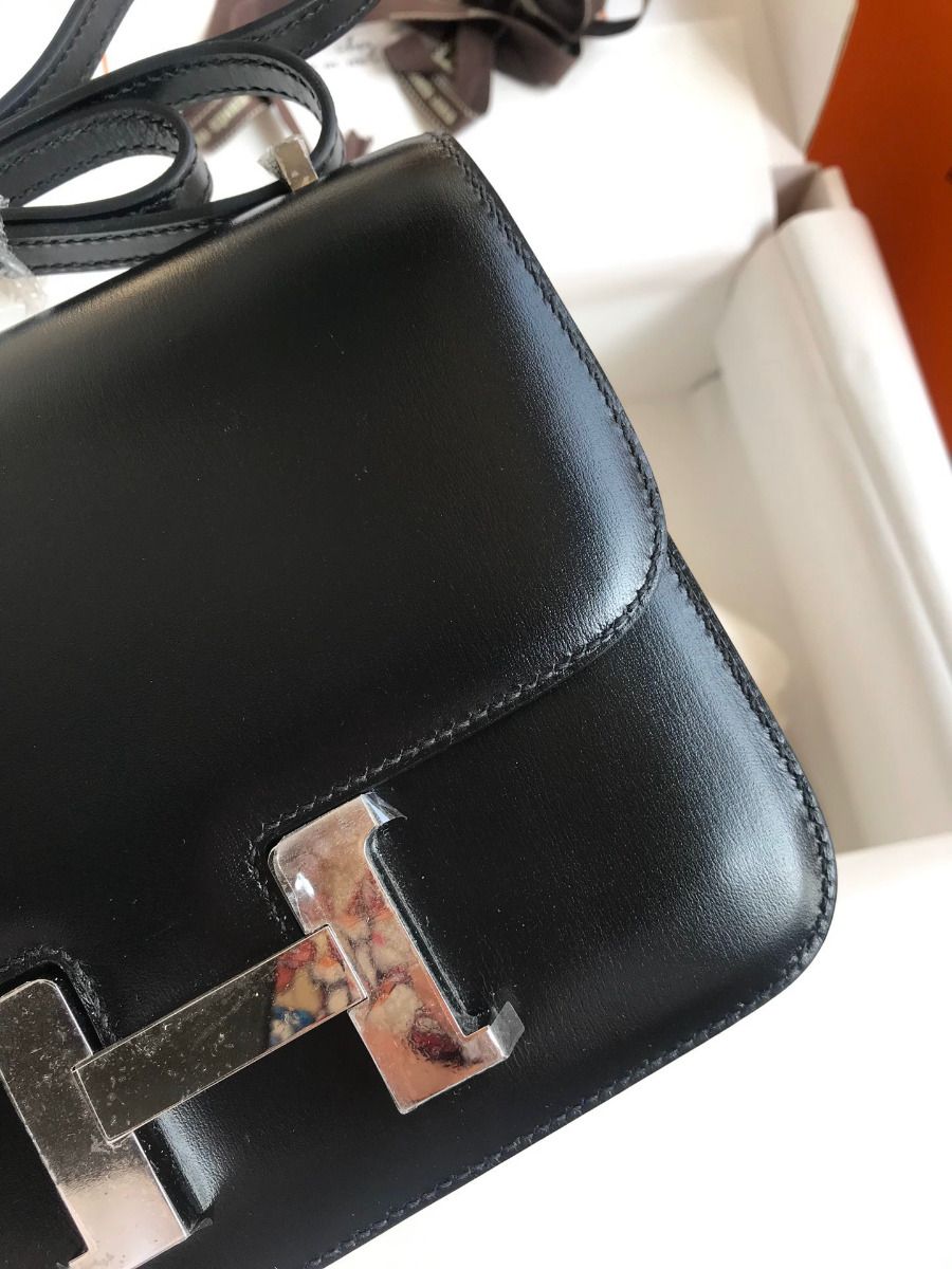 Hermes Constance 18 Handmade Bag In Black Box Calf Leather - Image 3