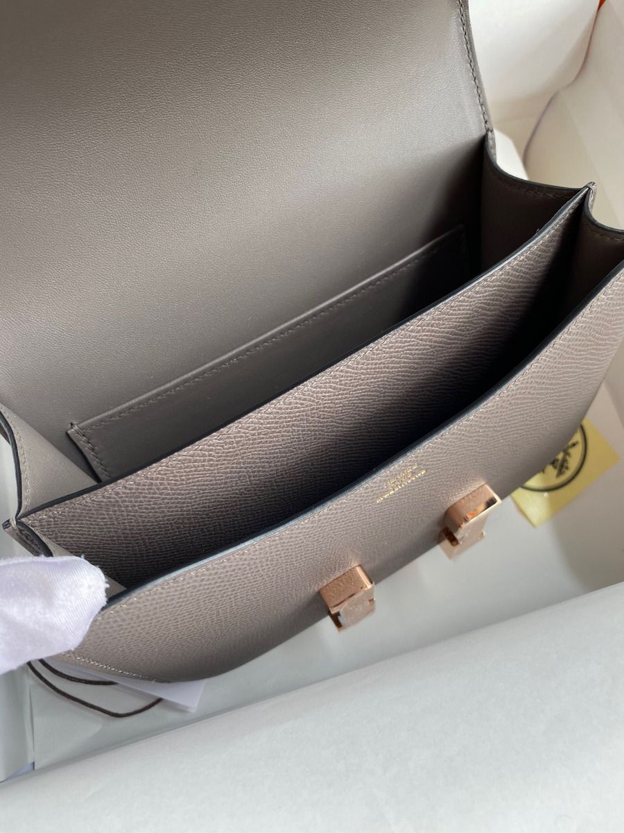 Hermes Constance 18 Handmade Bag In Etain Epsom Calfskin - Image 9