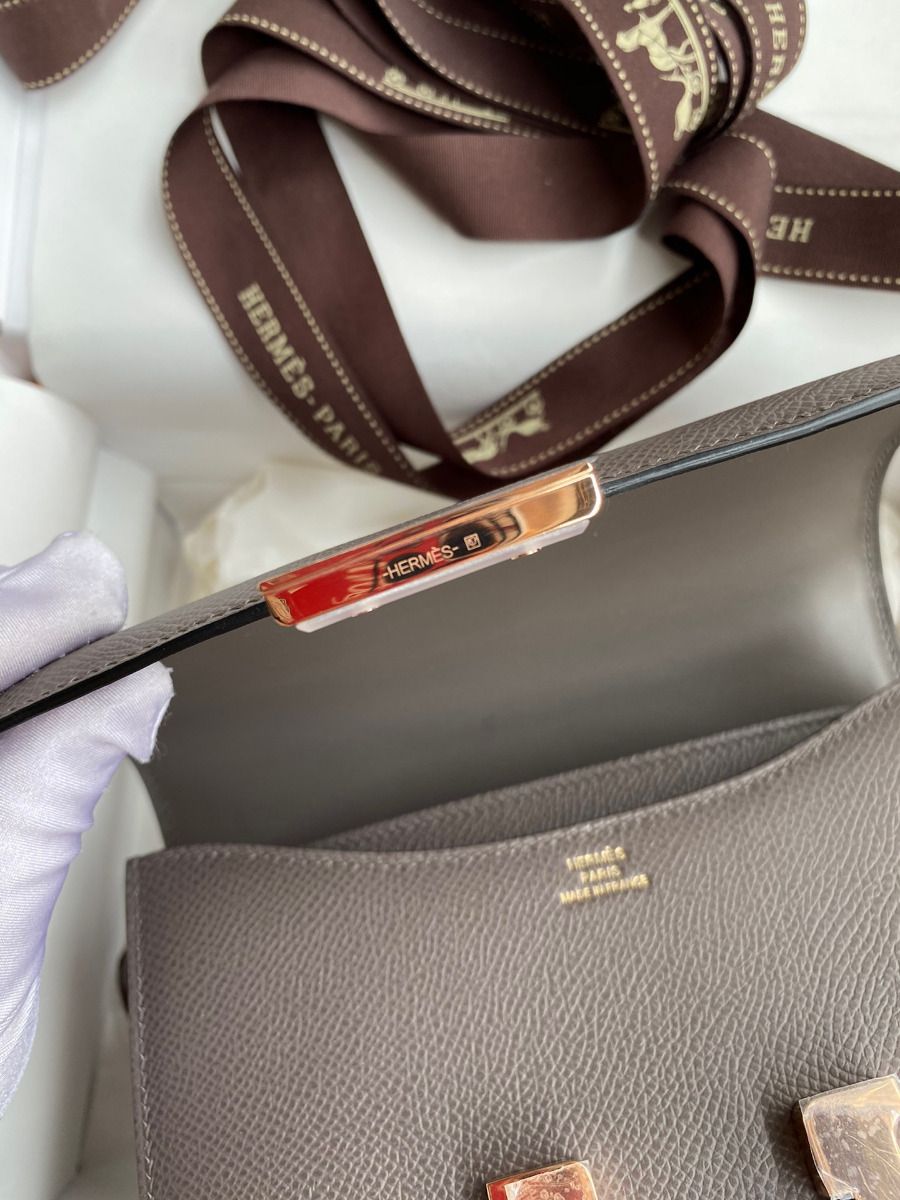 Hermes Constance 18 Handmade Bag In Etain Epsom Calfskin - Image 10