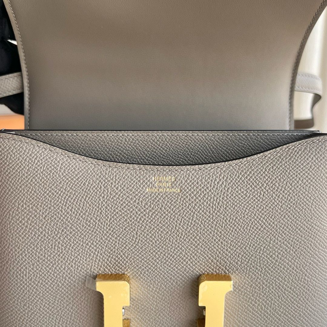 Hermes Constance 18 Handmade Bag in Gris Asphalt Epsom Calfskin - Image 9