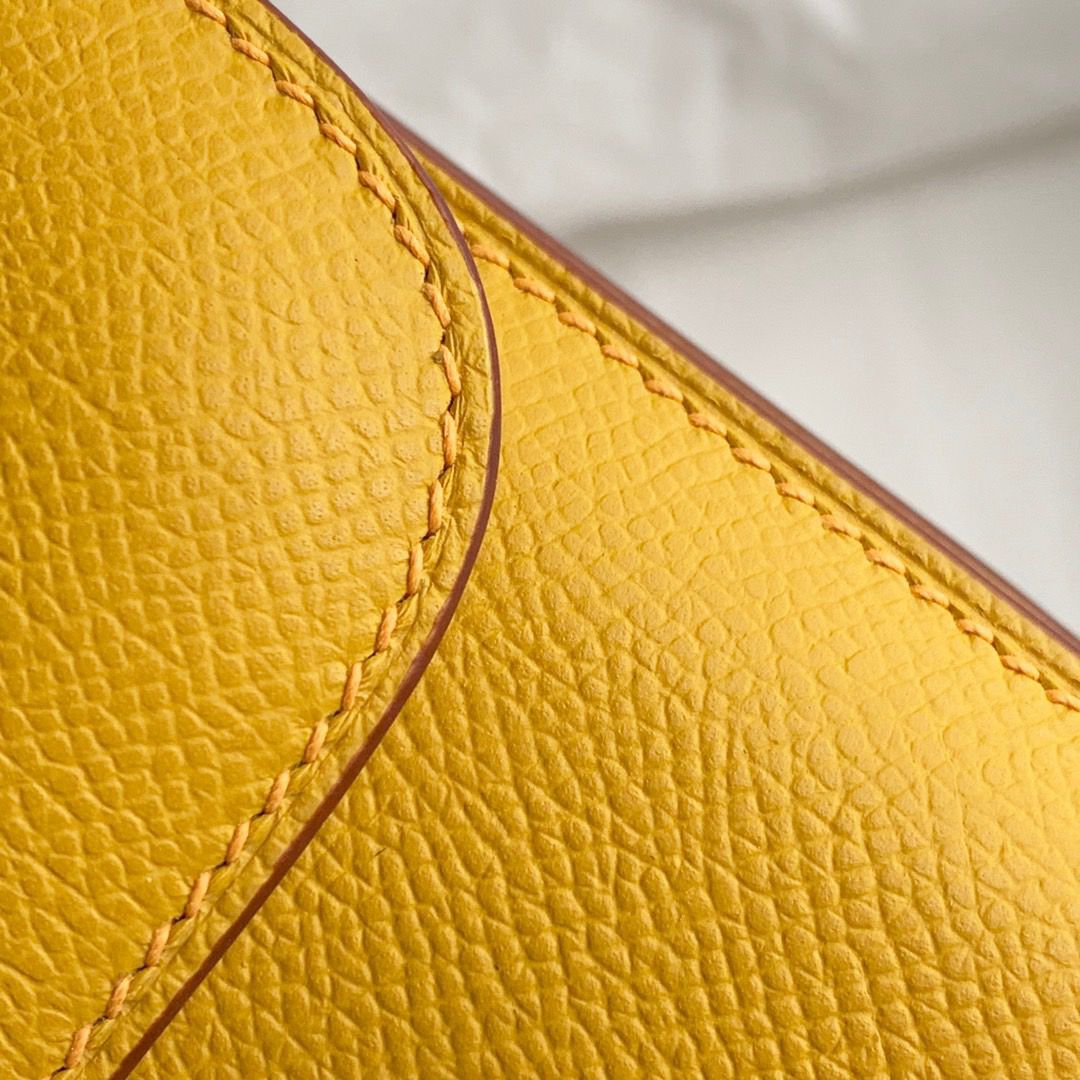 Hermes Constance 18 Handmade Bag In Jaune Ambre Epsom Calfskin - Image 6