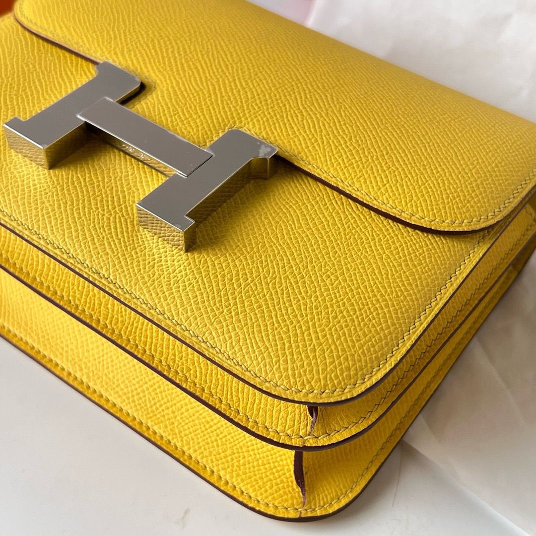 Hermes Constance 18 Handmade Bag In Jaune de Naples Epsom Calfskin - Image 5