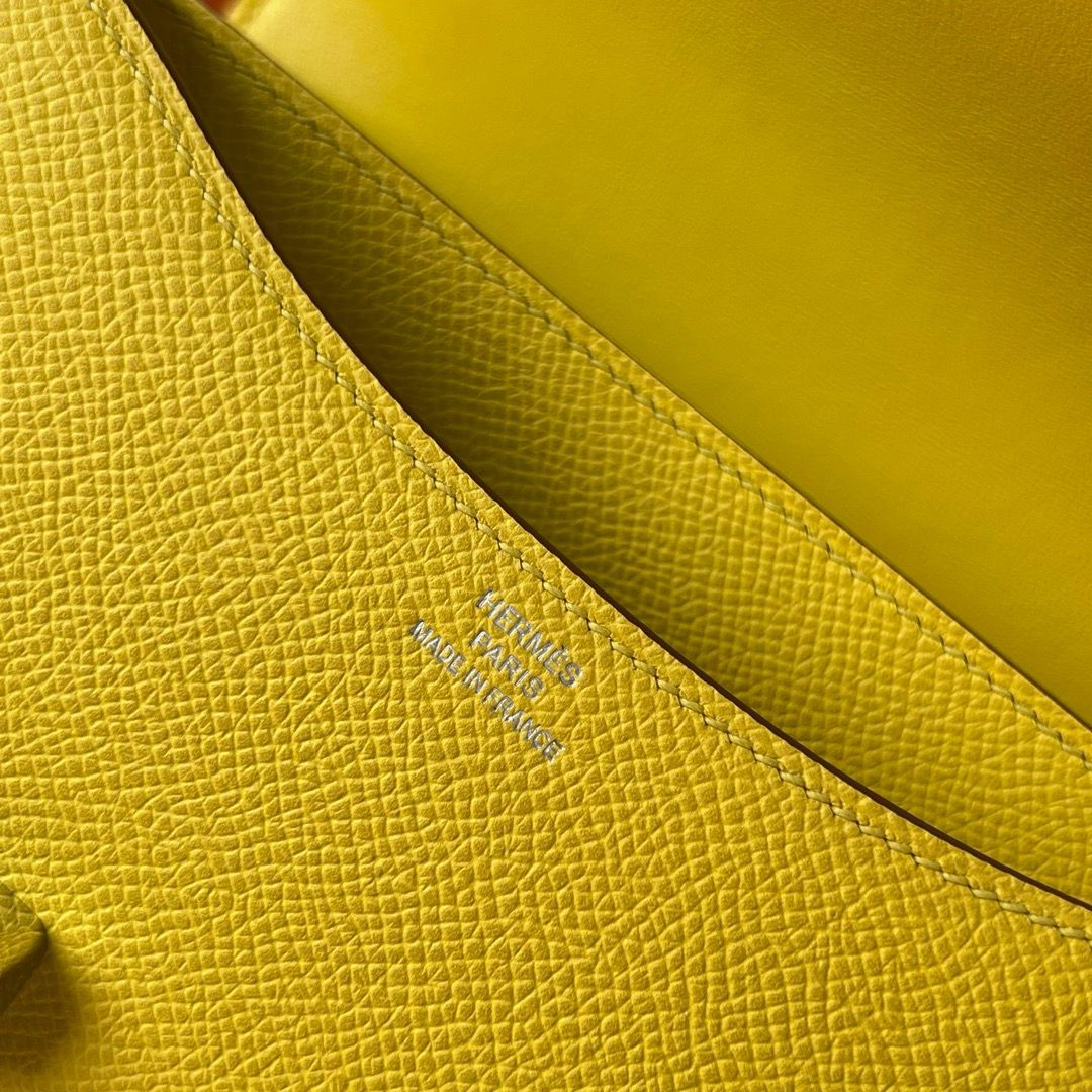 Hermes Constance 18 Handmade Bag In Jaune de Naples Epsom Calfskin - Image 9