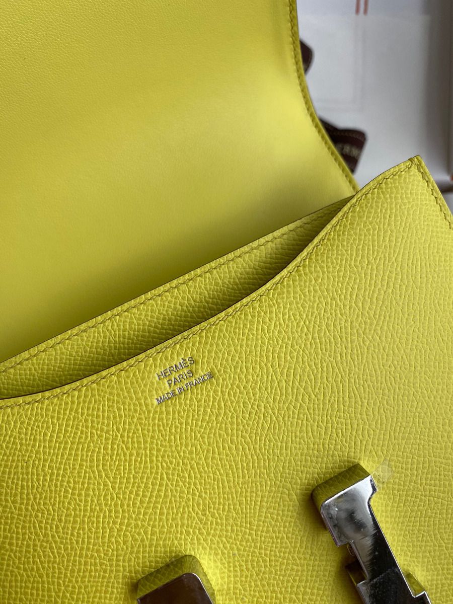 Hermes Constance 18 Handmade Bag In Lime Epsom Calfskin - Image 8
