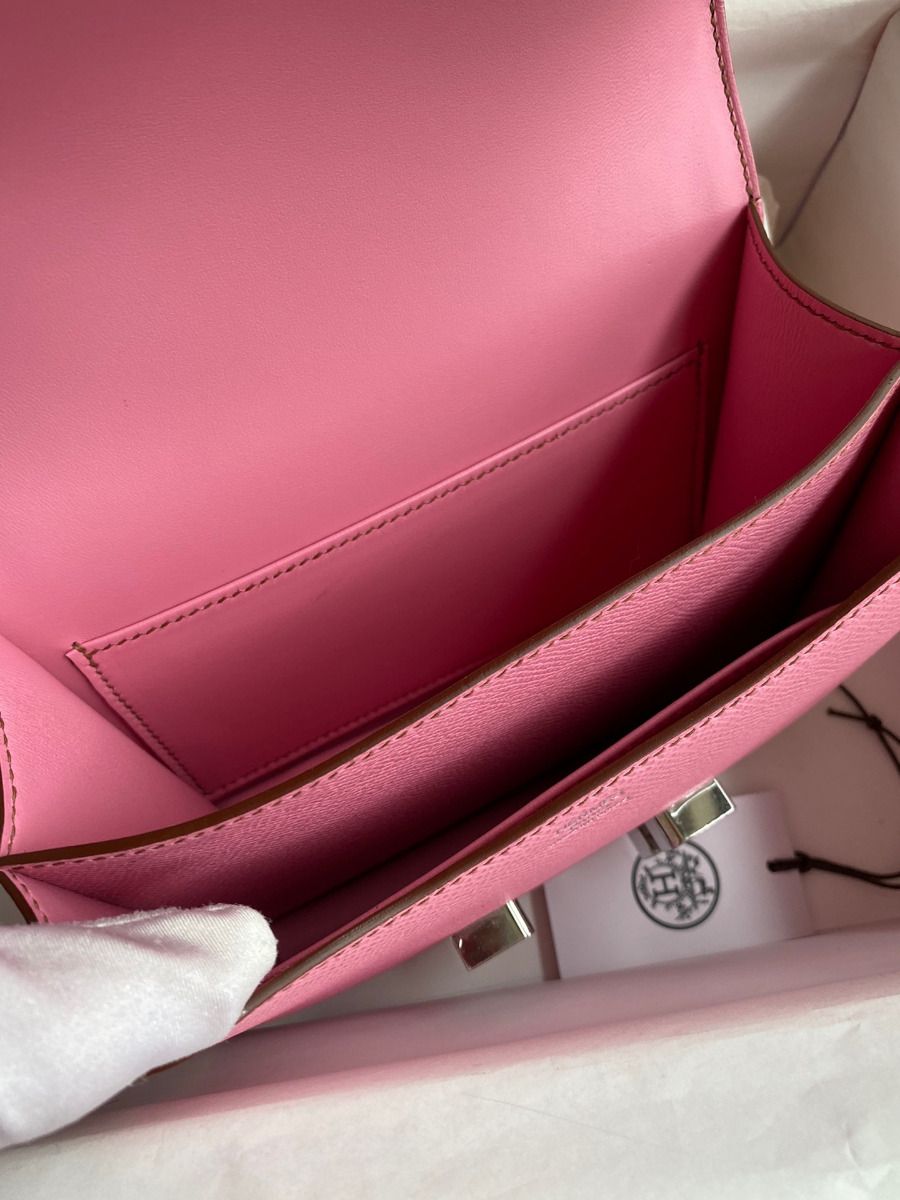 Hermes Constance 18 Handmade Bag In Pink Epsom Calfskin - Image 8