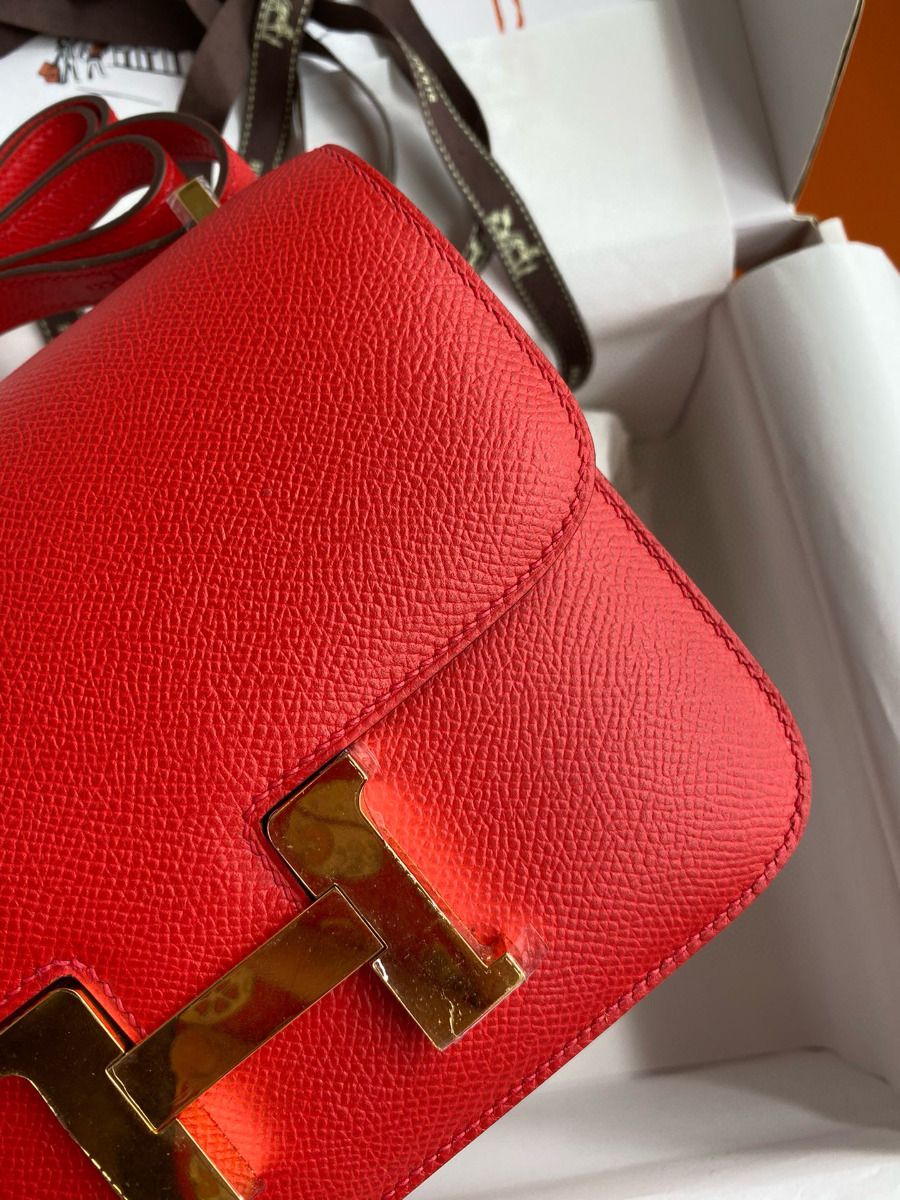 Hermes Constance 18 Handmade Bag In Rouge Coeur Epsom Calfski - Image 5