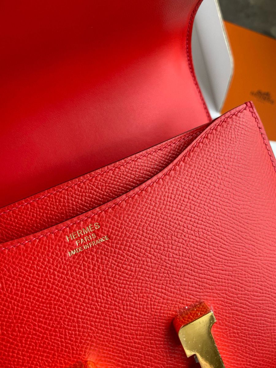 Hermes Constance 18 Handmade Bag In Rouge Coeur Epsom Calfski - Image 8