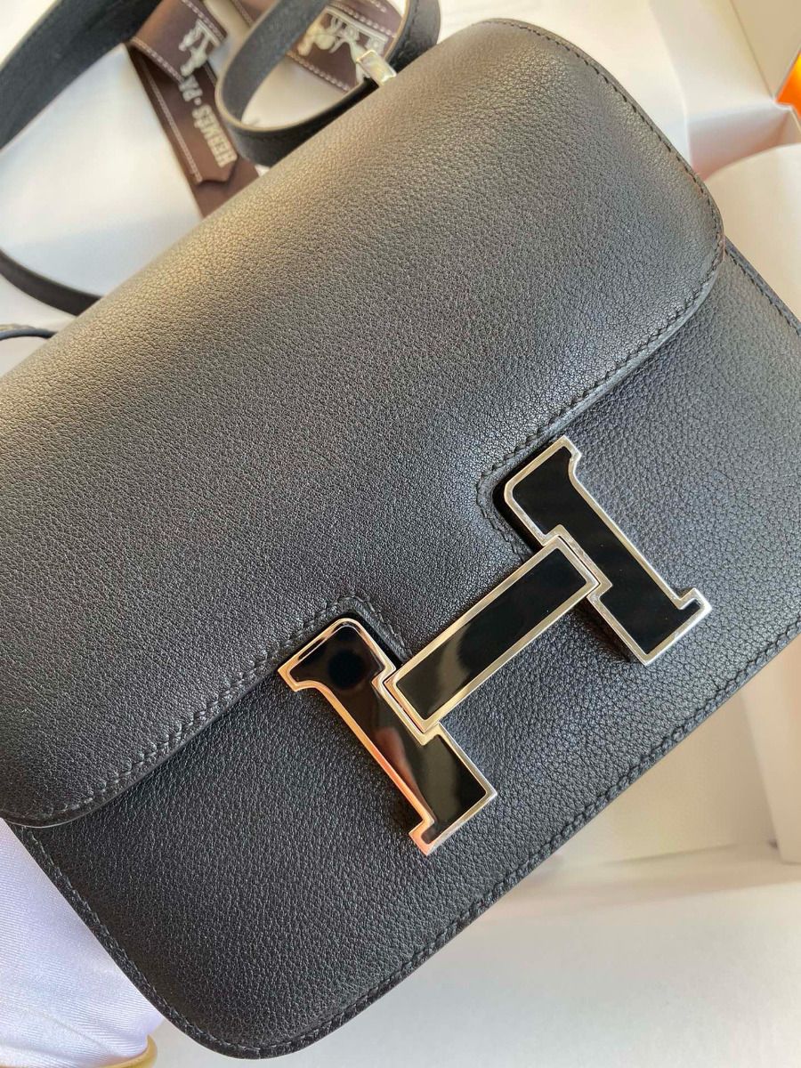 Hermes Constance Enamel 18 Handmade Bag In Black Swift Calfskin - Image 5
