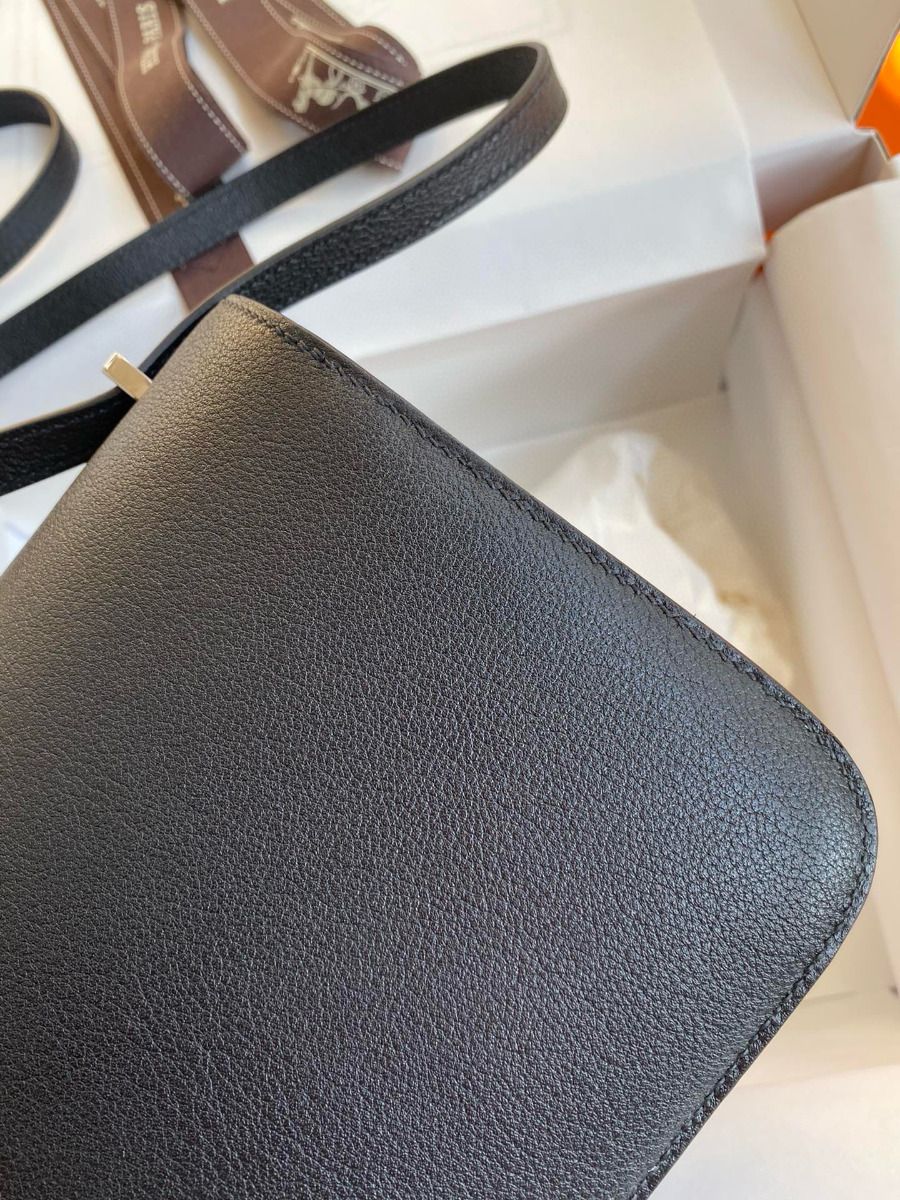Hermes Constance Enamel 18 Handmade Bag In Black Swift Calfskin - Image 6