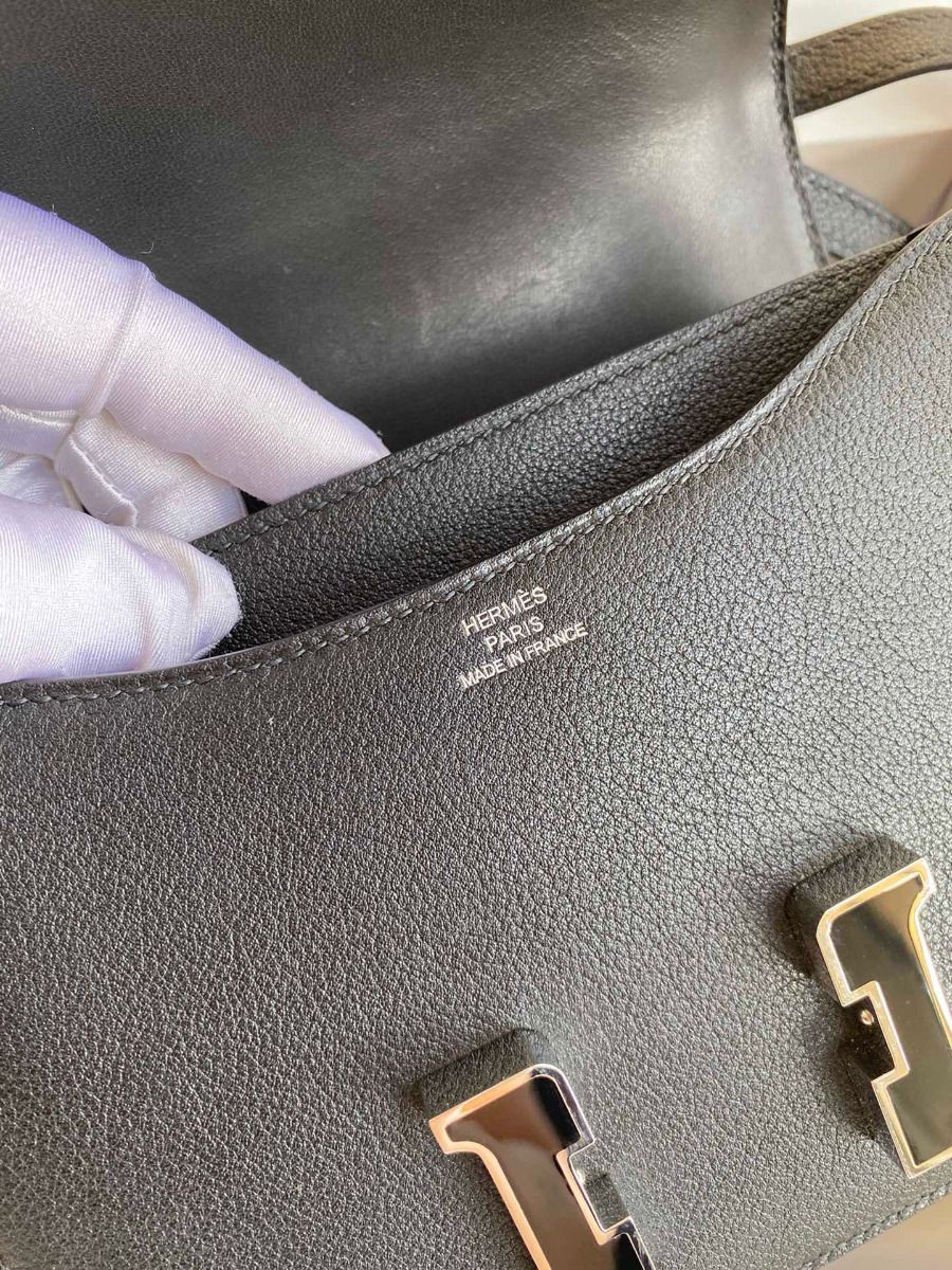 Hermes Constance Enamel 18 Handmade Bag In Black Swift Calfskin - Image 8