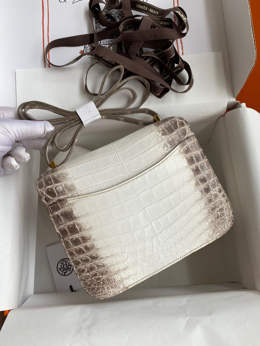 Hermes Constance 18 Handmade Bag In Himalaya Crocodile Niloticus Skin - Image 3