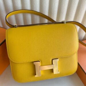 Hermes Constance 18 Handmade Bag in Jaune Ambre Swift Calfskin