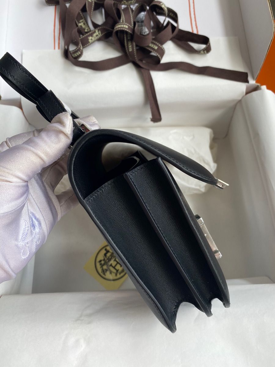 Hermes Constance 18 Handmade Bag In Black Swift Calfskin - Image 6