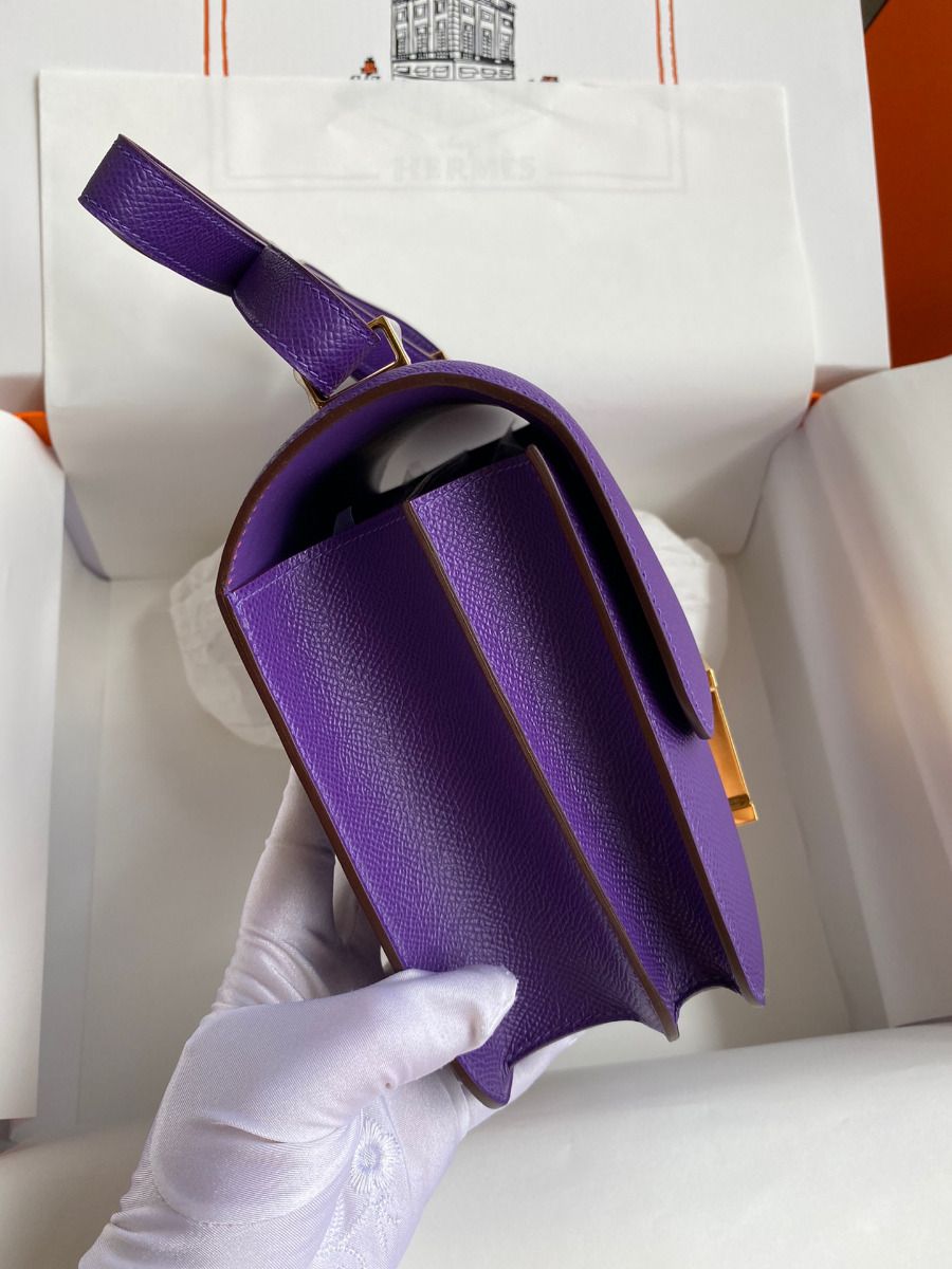 Hermes Constance 24 Handmade Bag In Crocus Epsom Calfskin - Image 6