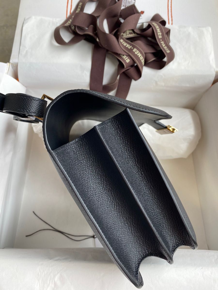 Hermes Constance 24 Handmade Bag In Black Epsom Calfskin - Image 4