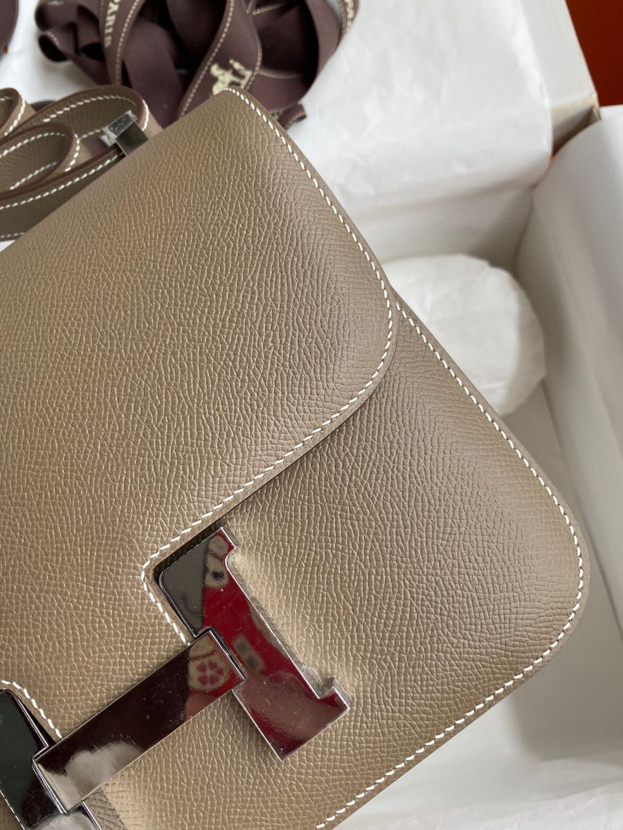 Hermes Constance 24 Handmade Bag In Taupe Epsom Calfskin - Image 5