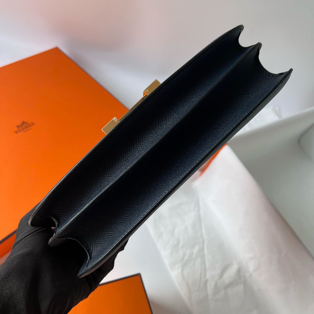 Hermes Constance Elan Handmade Bag In Black Epsom Calfskin - Image 5