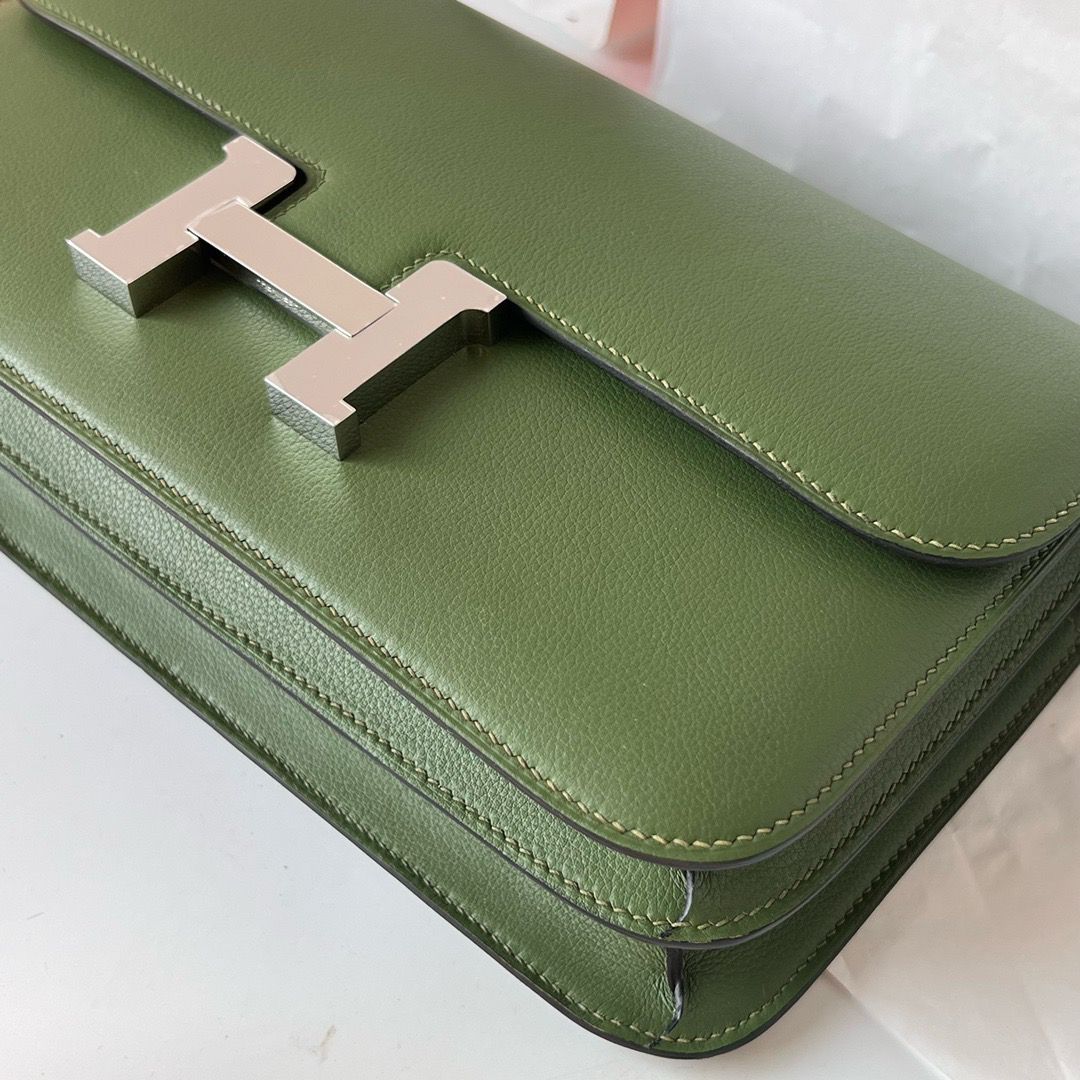 Hermes Constance Elan Handmade Bag In Canopee Evercolor Calfskin - Image 3