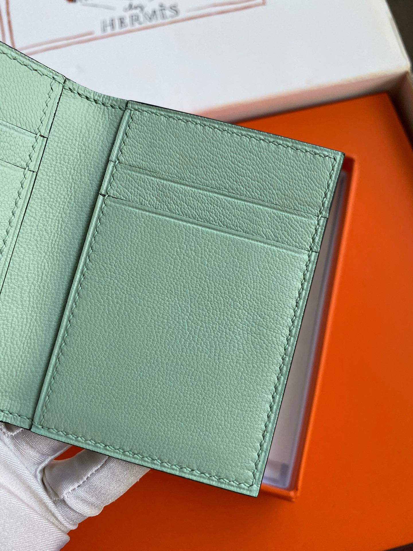 Hermes MC² Euclide Card Holder in Vert D'eau Matte Alligator Leather - Image 5
