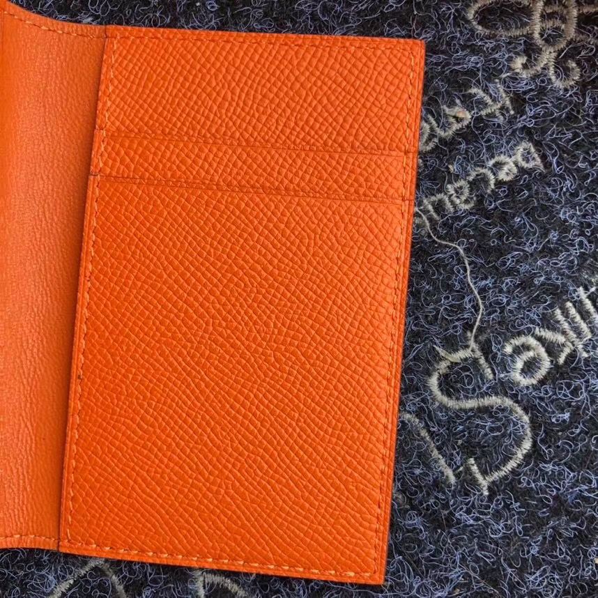 Hermes MC² Euclide Card Holder In Orange Epsom Leather - Image 5