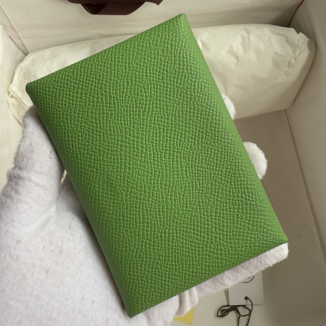 Hermes Calvi Duo Card Holder in Vert Criquet Epsom Calfskin