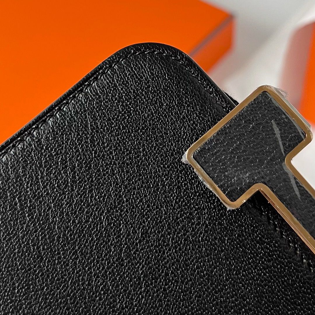 Hermes Geta Handmade Bag In Black Chevre Mysore Leather - Image 8