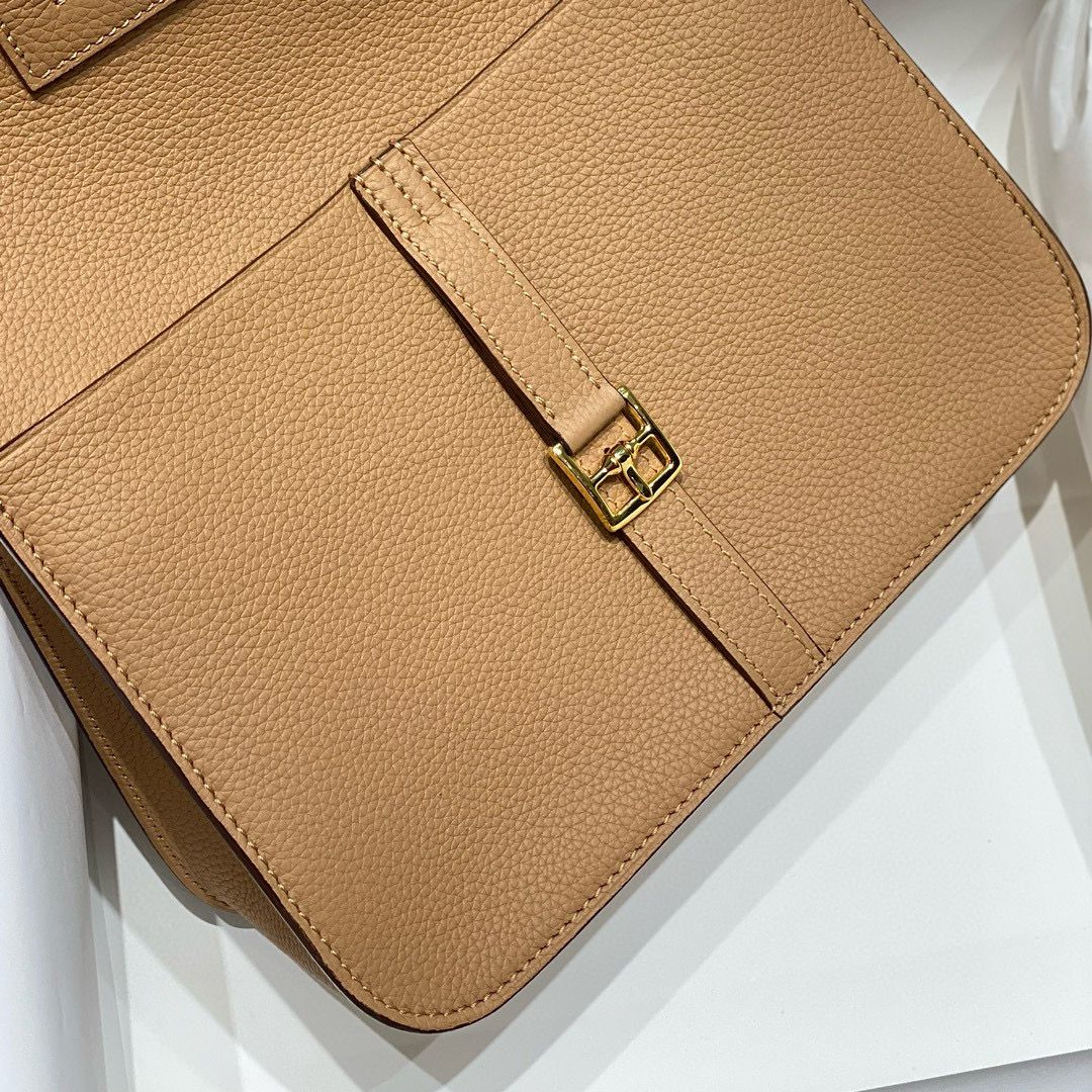 Hermes Halzan 25 Bag in Chai Clemence Leather - Image 6