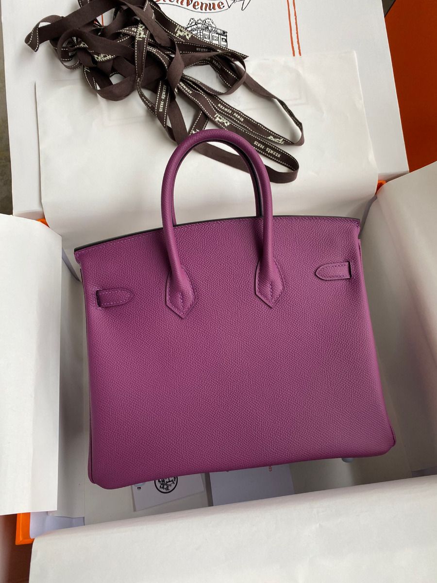 Hermes Birkin 25 Retourne Handmade Bag In Anemone Epsom Calfskin - Image 3