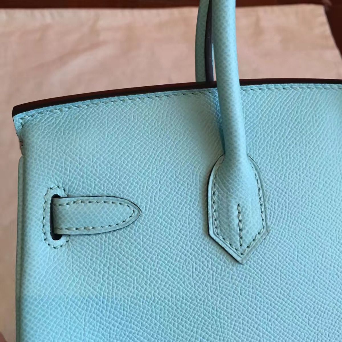Hermes Birkin 25 Handmade Bag In Blue Atoll Epsom Calfskin - Image 6