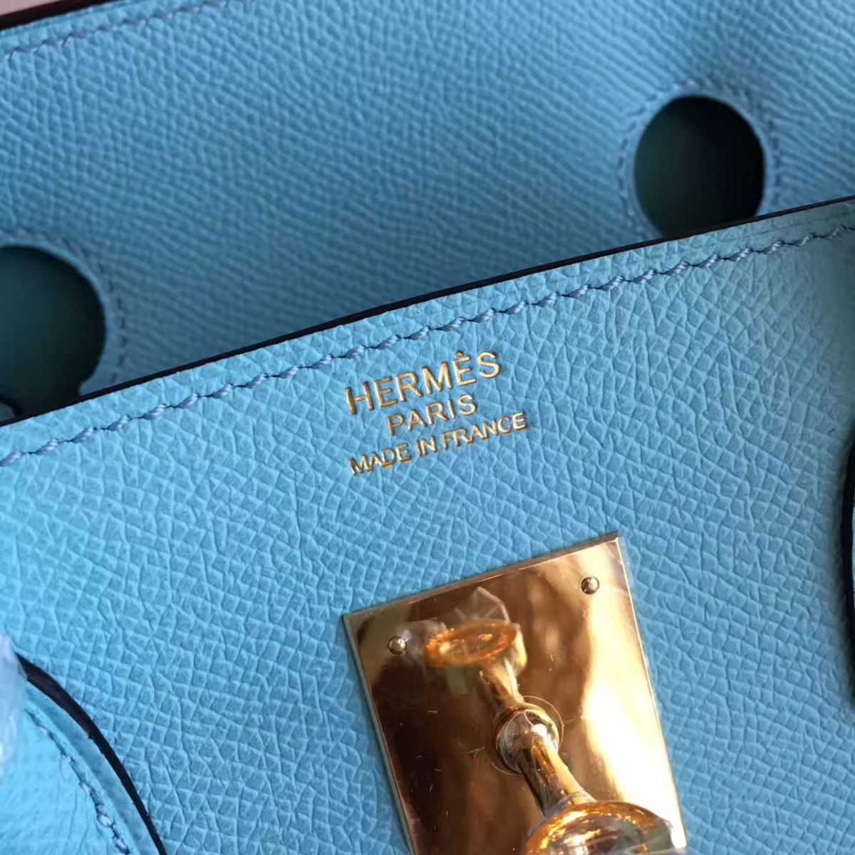 Hermes Birkin 25 Handmade Bag In Blue Atoll Epsom Calfskin - Image 8