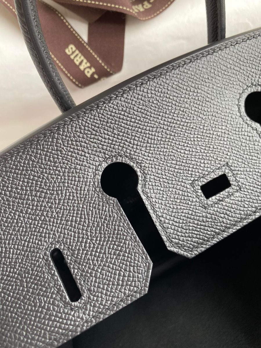 Hermes Birkin 25 Handmade Bag In Black Epsom Calfskin - Image 8