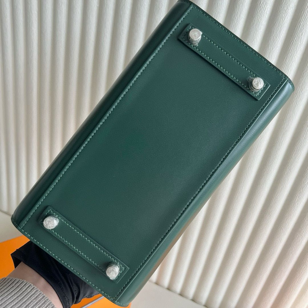 Hermes Birkin 25 Sellier Handmade Bag in Vert Fonce Box Calfskin - Image 10